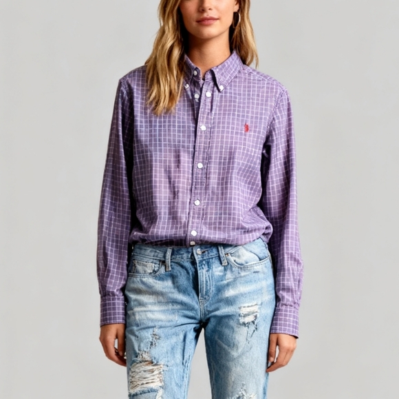 Ralph Lauren Other - Ralph Lauren Purple Checkered Casual Shirt